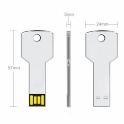 Флешка VF-808 key золото, мини ключ металлический корпус